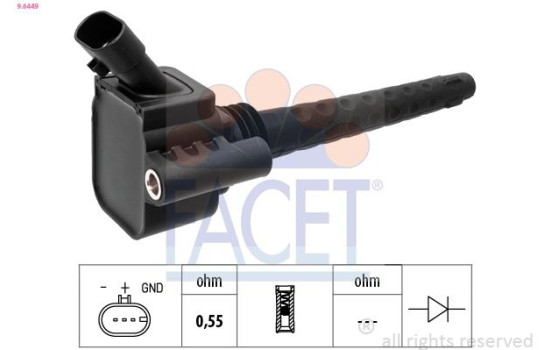 Ignition Coil OE Equivalent 9.6449 Facet