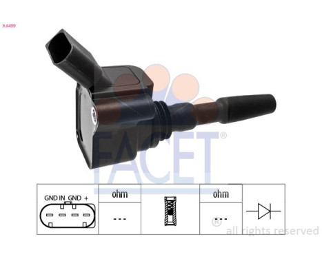 Ignition Coil OE Equivalent 9.6499 Facet, Image 2