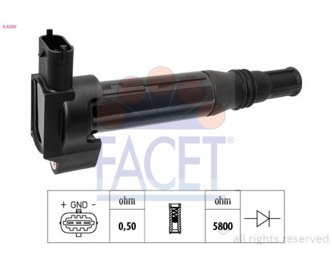 Ignition Coil OE Equivalent 9.6509 Facet, Image 2