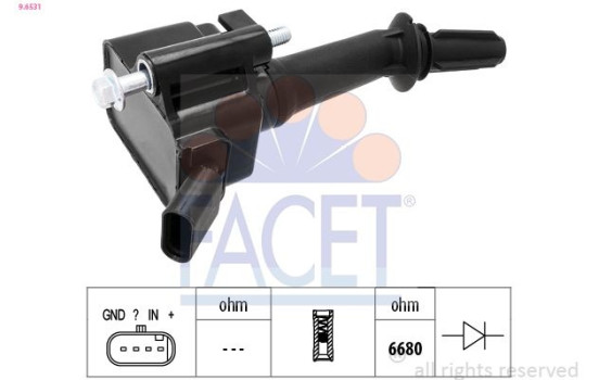 Ignition Coil OE Equivalent 9.6531 Facet