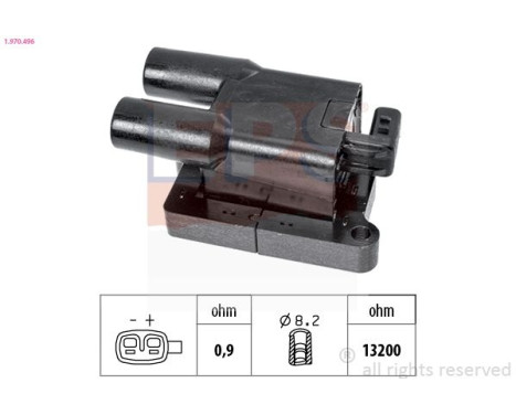 Ignition coil 1.970.496 EPS Facet