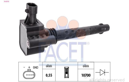 ignition coil 9.6510 Facet, Image 2
