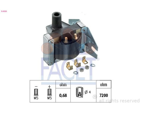 Ignition Coil Made in Italy - OE Equivalent 9.6026 Facet