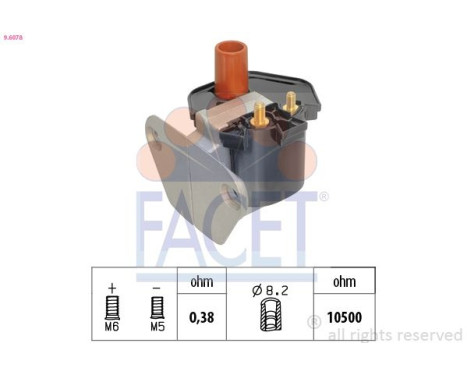 Ignition Coil Made in Italy - OE Equivalent 9.6078 Facet