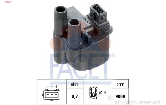 Ignition Coil Made in Italy - OE Equivalent 9.6276 Facet