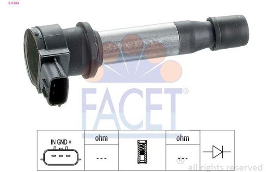 Ignition Coil Made in Italy - OE Equivalent 9.6284 Facet