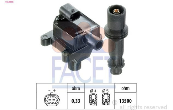 Ignition Coil Made in Italy - OE Equivalent 9.6297K Facet