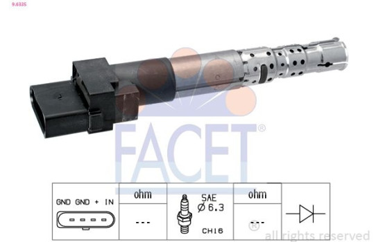 Ignition Coil Made in Italy - OE Equivalent 9.6335 Facet