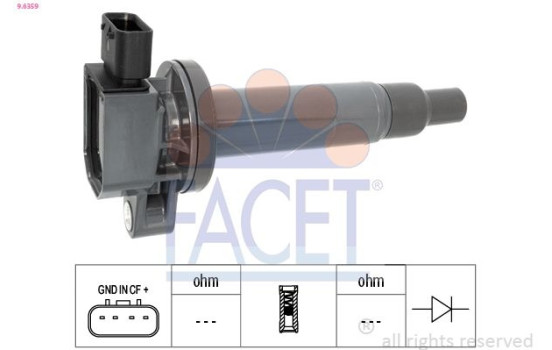 Ignition Coil Made in Italy - OE Equivalent 9.6359 Facet, Image 4