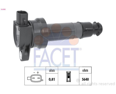 Ignition Coil Made in Italy - OE Equivalent 9.6395 Facet