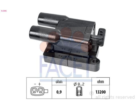 Ignition Coil Made in Italy - OE Equivalent 9.6396 Facet
