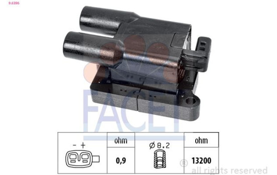 Ignition Coil Made in Italy - OE Equivalent 9.6396 Facet