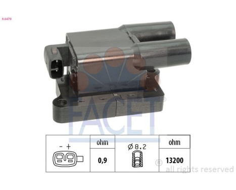 Ignition Coil Made in Italy - OE Equivalent 9.6479 Facet