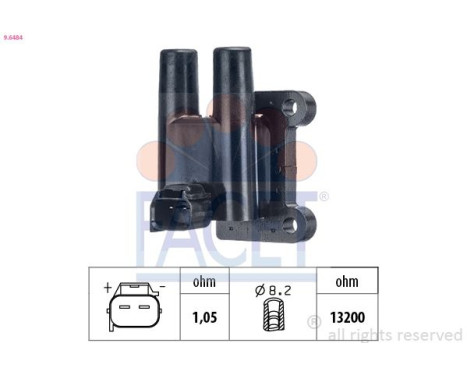 Ignition Coil Made in Italy - OE Equivalent 9.6484 Facet