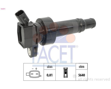 Ignition Coil Made in Italy - OE Equivalent 9.6511 Facet, Image 2