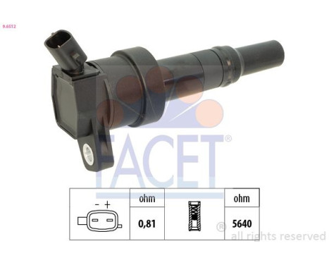 Ignition Coil Made in Italy - OE Equivalent 9.6512 Facet