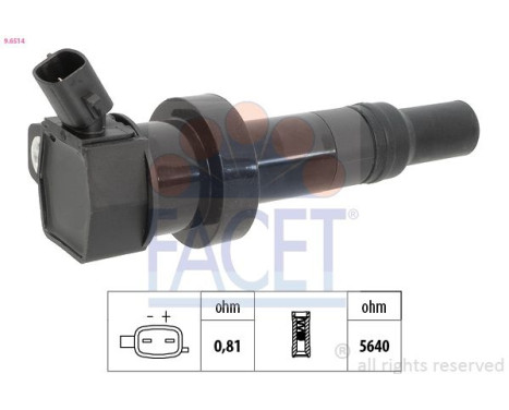 Ignition Coil Made in Italy - OE Equivalent 9.6514 Facet