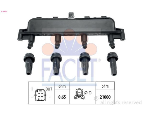 Ignition Coil OE Equivalent 9.6305 Facet