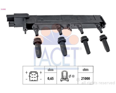 Ignition Coil OE Equivalent 9.6308 Facet