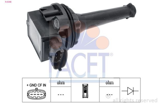 Ignition Coil OE Equivalent 9.6348 Facet, Image 2