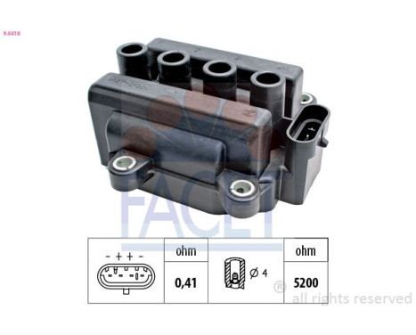 Ignition Coil OE Equivalent 9.6418 Facet
