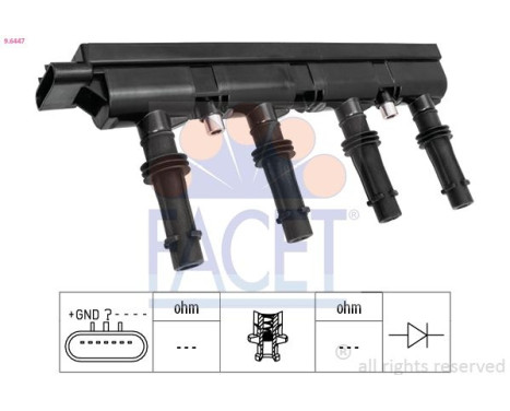Ignition Coil OE Equivalent 9.6447 Facet