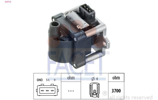 Ignition Coil Unit OE Equivalent 9.8114 Facet, Image 2