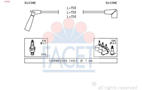 Ignition Cable Kit Made in Italy - OE Equivalent 4.7007 Facet