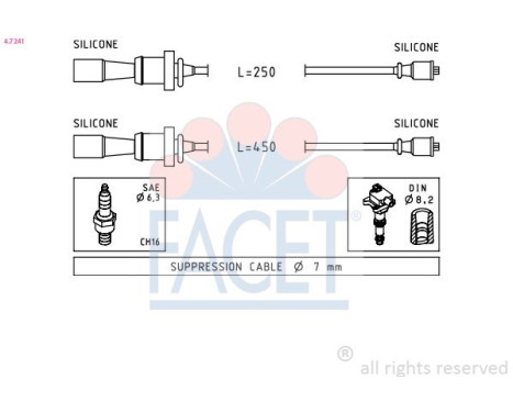 Ignition Cable Kit Made in Italy - OE Equivalent 4.7241 Facet