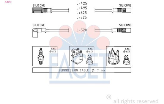 Ignition Cable Kit Made in Italy - OE Equivalent 4.8347 Facet