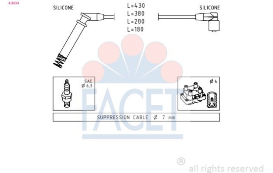 Ignition Cable Kit Made in Italy - OE Equivalent 4.8634 Facet