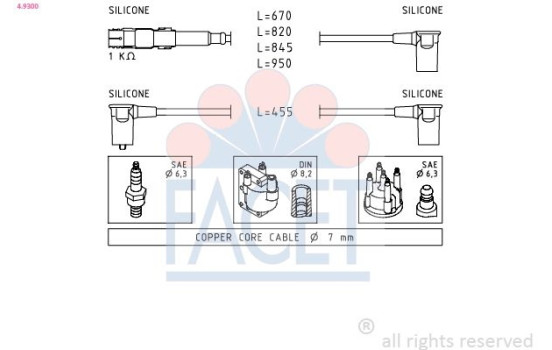 Ignition Cable Kit Made in Italy - OE Equivalent 4.9300 Facet