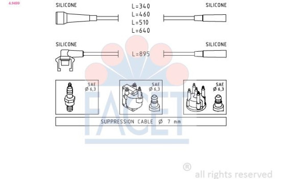Ignition Cable Kit Made in Italy - OE Equivalent 4.9499 Facet