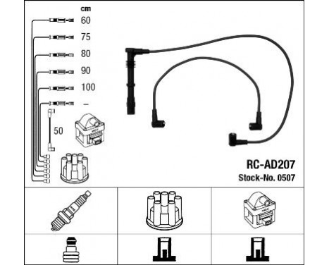Ignition Cable Kit RC-AD207 NGK