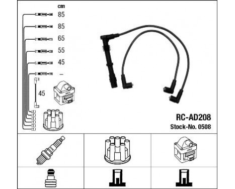 Ignition Cable Kit RC-AD208 NGK