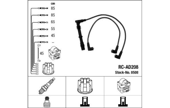 Ignition Cable Kit RC-AD208 NGK