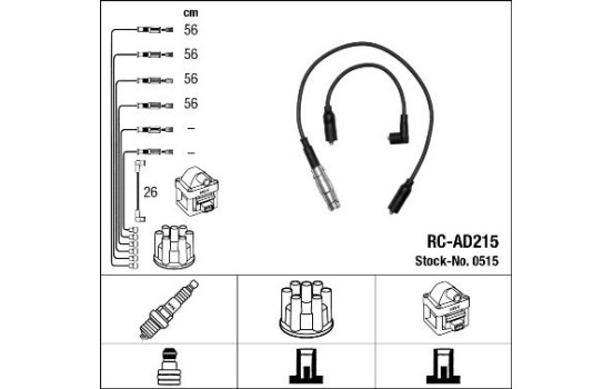 Ignition Cable Kit RC-AD215 NGK