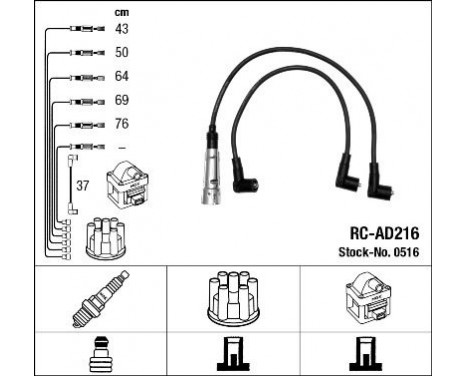 Ignition Cable Kit RC-AD216 NGK