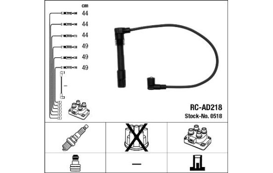 Ignition Cable Kit RC-AD218 NGK