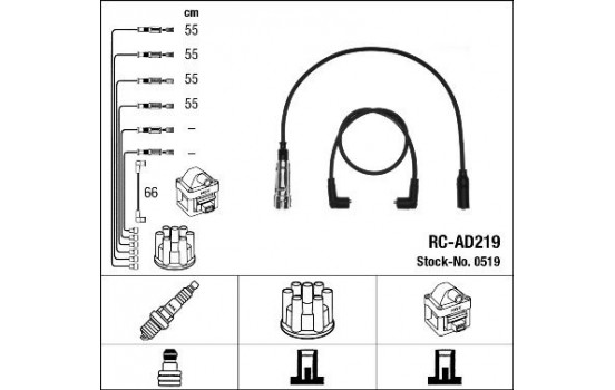 Ignition Cable Kit RC-AD219 NGK