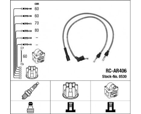 Ignition Cable Kit RC-AR406 NGK