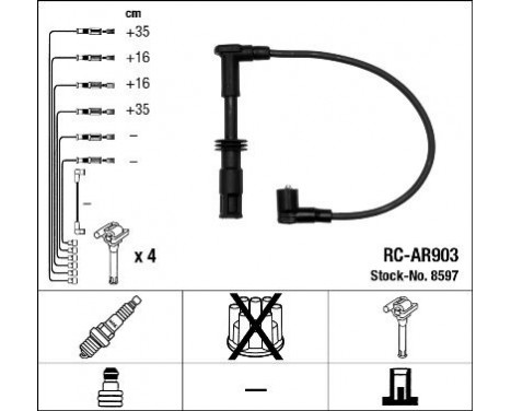 Ignition Cable Kit RC-AR903 NGK