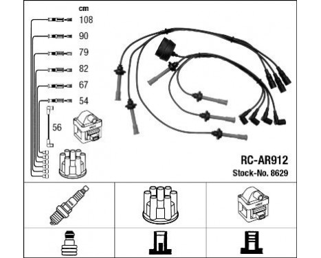 Ignition Cable Kit RC-AR912 NGK