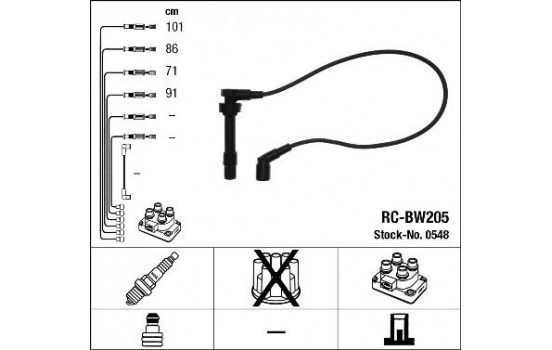 Ignition Cable Kit RC-BW205 NGK