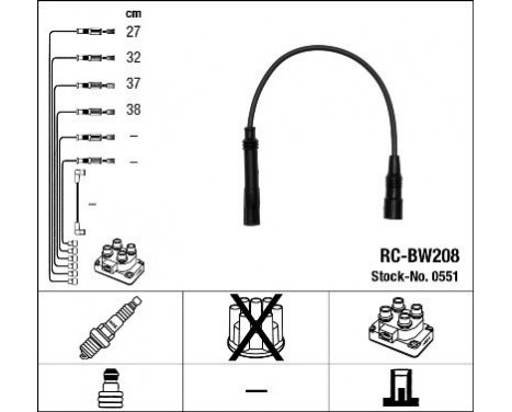 Ignition Cable Kit RC-BW208 NGK