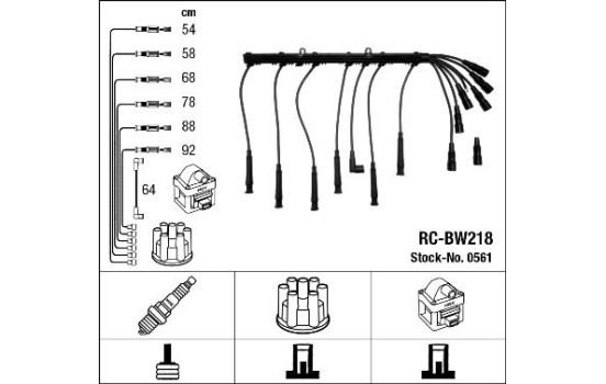 Ignition Cable Kit RC-BW218 NGK