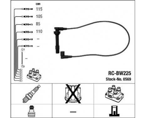 Ignition Cable Kit RC-BW225 NGK