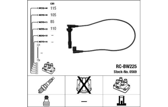 Ignition Cable Kit RC-BW225 NGK