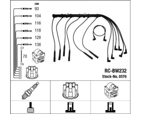 Ignition Cable Kit RC-BW232 NGK