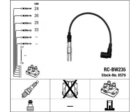 Ignition Cable Kit RC-BW235 NGK